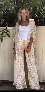♥️NWT SET of Boho Snake Print Pants & Kimono Duster Beach CoverUp. XL
